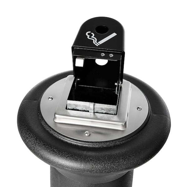 Rubbermaid Commercial GroundsKeeper Tuscan Receptacle, 13 x 13 x 38.38, Black - FG9W3000BLA