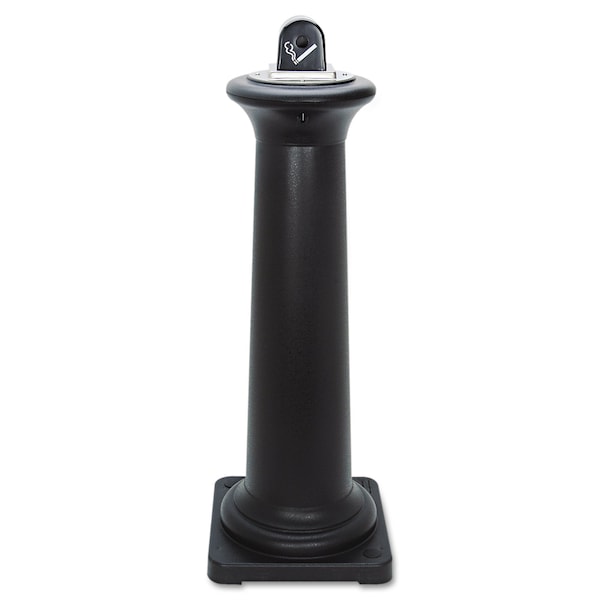 Rubbermaid Commercial GroundsKeeper Tuscan Receptacle, 13 x 13 x 38.38, Black - FG9W3000BLA