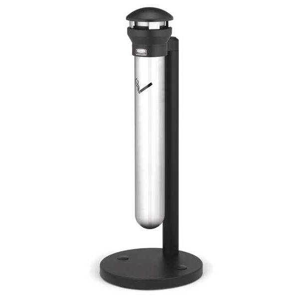 Rubbermaid Commercial Cigarette Receptacle, 1-19/64 gal., Silver - FG9W3100SSBLA