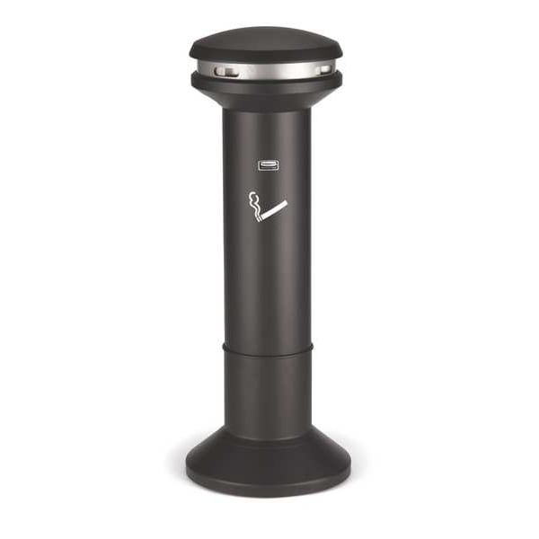 Rubbermaid Commercial Infinity Cigarette Receptacle, 6-11/16 gal., Black - FG9W3400BLA