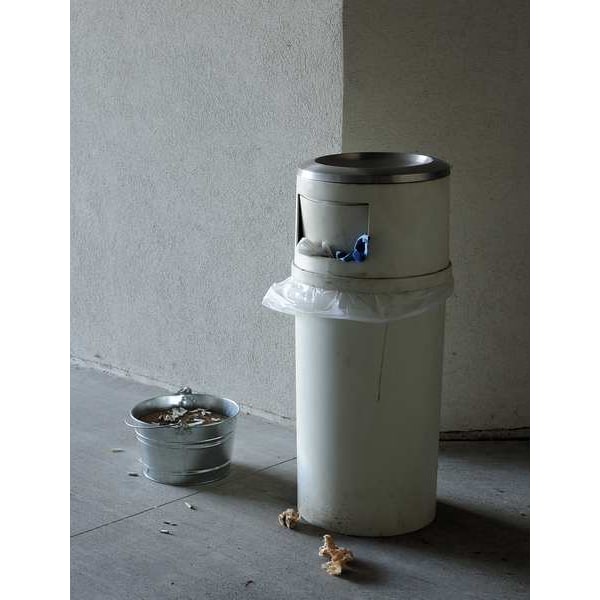 Rubbermaid Commercial Infinity Cigarette Receptacle, 6-11/16 gal., Black - FG9W3400BLA