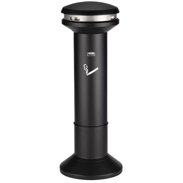 Rubbermaid Commercial Infinity Cigarette Receptacle, 6-11/16 gal., Black - FG9W3400BLA