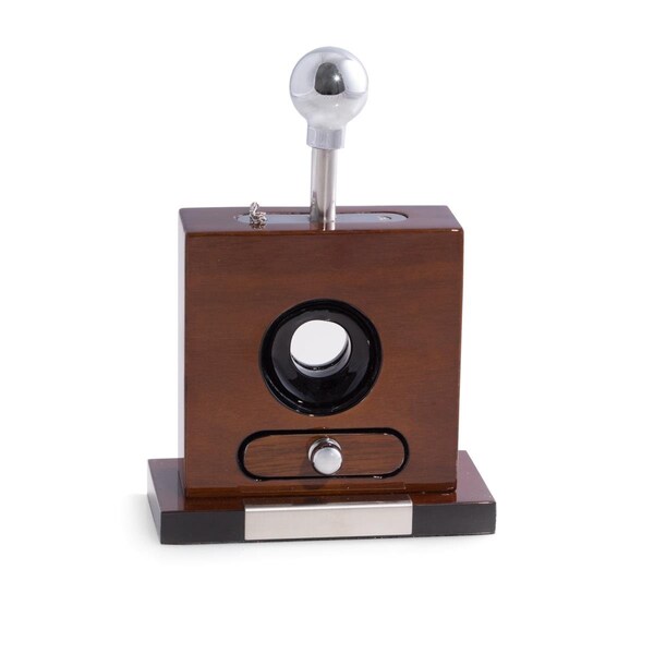 Bey Berk International Bey-Berk International  Table Top Cigar Cutter with Cuttings Drawer - Lacquered Walnut Wood - C115