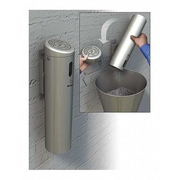 Commercial Zone Products Smoker's Outpost Swivel Lock Wall-mounted Ashtray. Silver - 712107