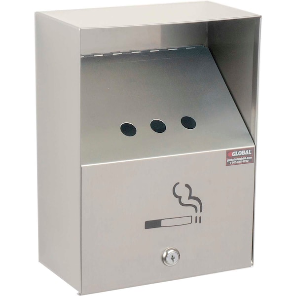 Global Industrial Stainless Steel Wall Mount Outdoor Ashtray 9W X 5D X 13H - 238068