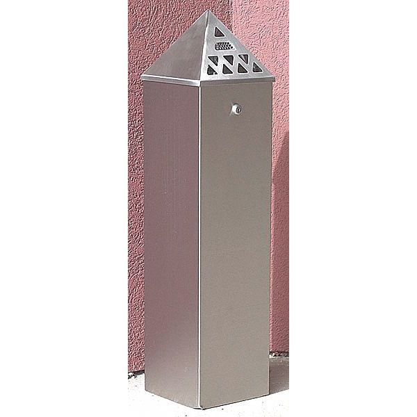 Smokers Oasis Cigarette Receptacle, 1-3/4 gal., Silver - TBH01