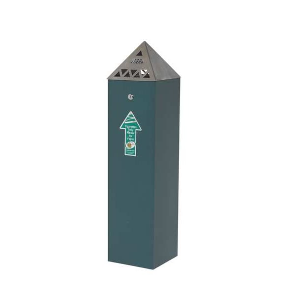 Smokers Oasis Cigarette Receptacle, 1-3/4 gal., Silver - TBH01