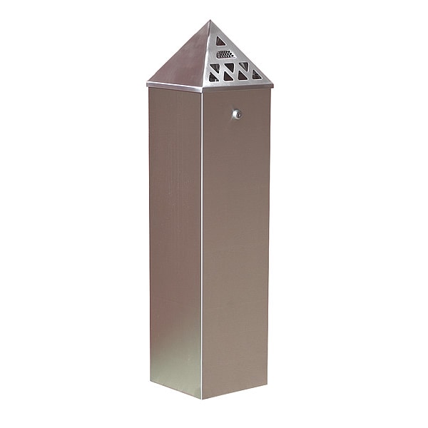 Smokers Oasis Cigarette Receptacle, 1-3/4 gal., Silver - TBH01