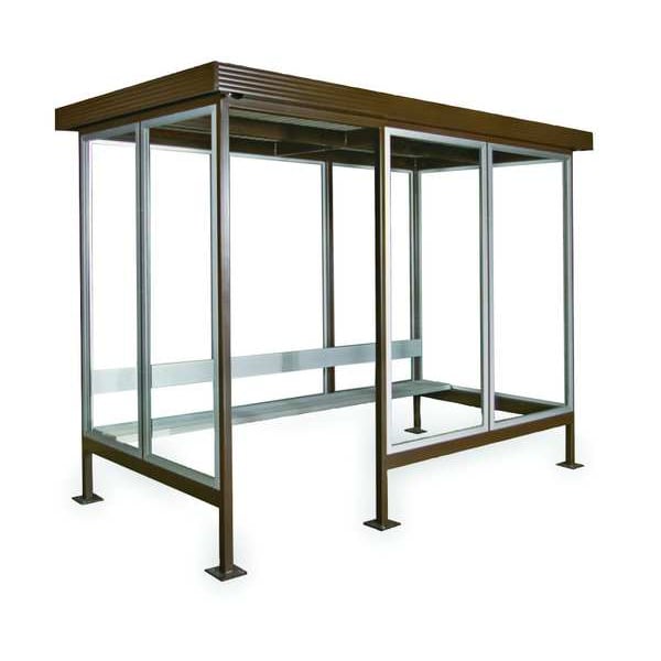 Porta-King Smoking Shelter, W 144, w/Bench, Light, Fan - SMK128BE STYLE B