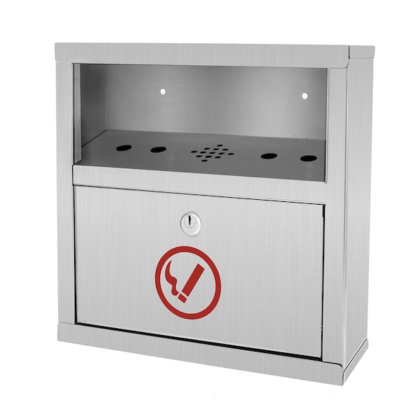 Alpine Industries Stainless Steel Quick Clean Wall Mounted Cigarette Disposal Bin - 490-02-SS