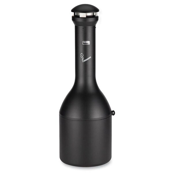 Rubbermaid Commercial Smoking Receptacles, 13"x39", Weather Resistance, Black - RCP9W3300BK
