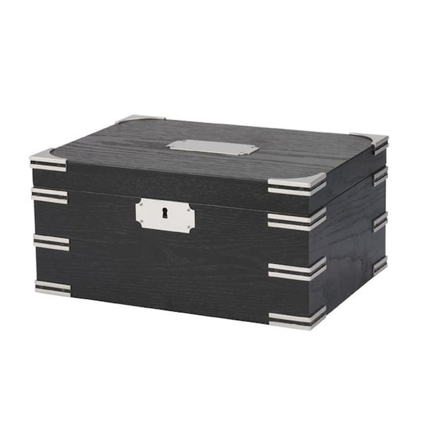 Quality Importers Ironsides 100 Cigar Humidor With Metal Corner Protectors - HUM-100IS