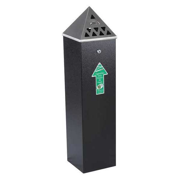 Smokers Oasis Cigarette Receptacle, 1-3/4 gal., Black - TBH04