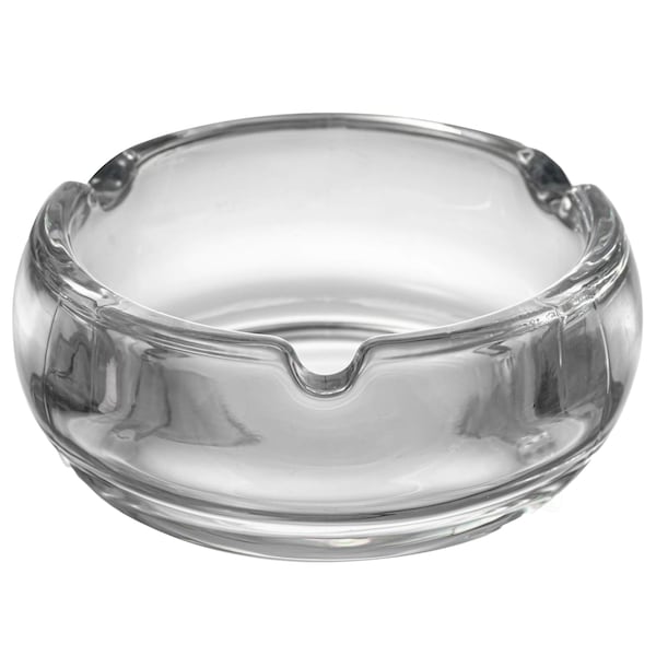 Basicwise Elegant Glass Round Portable and Modern Ashtray - Perfect for Smokers and as a Decorative - QI004716