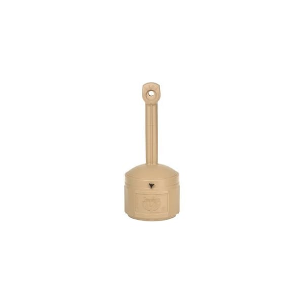 Justrite Justrite Smokers Cease Fire Cigarette Butt Receptacle 26800B, 4 Gallon Beige - 26800B