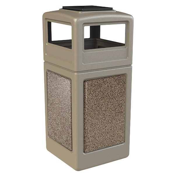 Commercial Zone Products StoneTec Trash Bin Ash 42 gal., Bge Rvst - 72051599