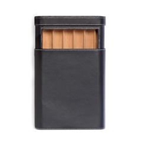 Bey Berk International Bey-Berk International  Black Leather 5 Cigar Case with Spanish Cedar Lining - C405