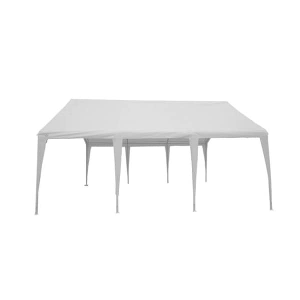Impact Canopy 20 FT x 20 FT  Event Canopy Carport, 8 Legs, 50mm Steel Pipe , White - 070018032