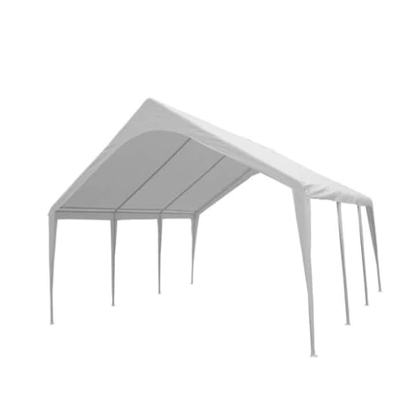 Impact Canopy 20 FT x 20 FT  Event Canopy Carport, 8 Legs, 50mm Steel Pipe , White - 070018032