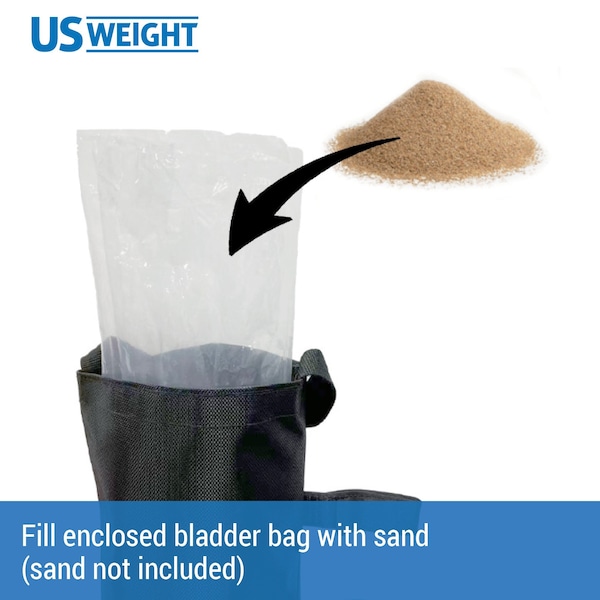 Us Weight Economy Fillable Canopy Weight Bags, Black, 4PK - U0067