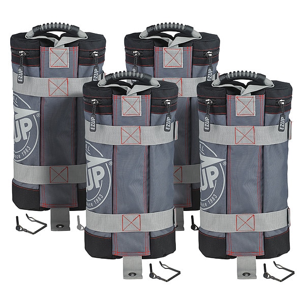 E-Z Up Instant Shelter Weight Bag, Gray w/B, PK4 - WB3GYBK4