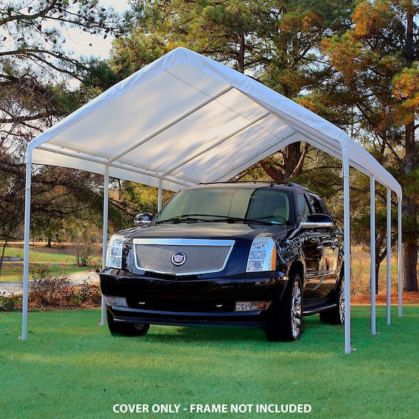 King Canopy Replacement Drawstring Cover 12ftx20ft, fits 12ft 3in by 20ft A-Frame, White - TDS12206