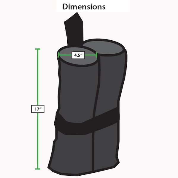King Canopy Weight Bags for Instant Pop Up Canopy, Sand Bags, Leg Weight, 4 Pack, Black - INAWB400