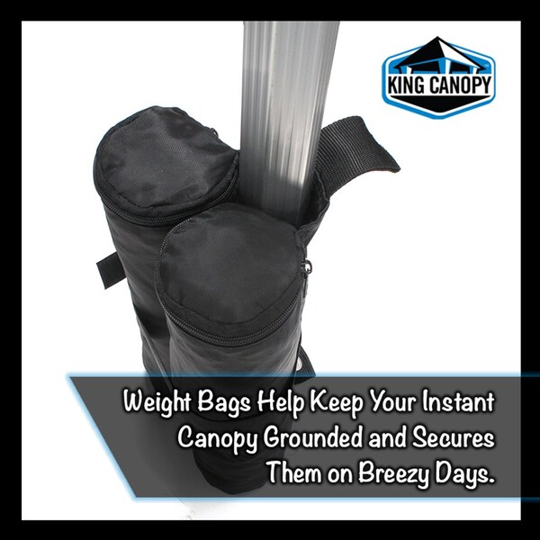 King Canopy Weight Bags for Instant Pop Up Canopy, Sand Bags, Leg Weight, 4 Pack, Black - INAWB400