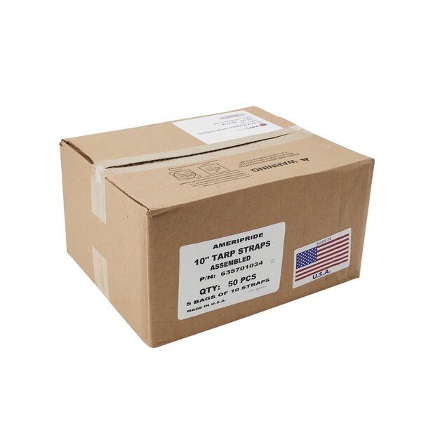 Tarps Now Black Rubber EPDM Tarp Straps - 10" - TA-RTS-10-50