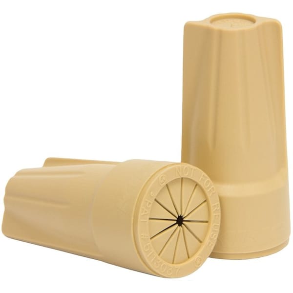 King Innovation Dryconn Series Wire Connector, 22 to 6 AWG Wire, Copper Contact, Tan - 20101