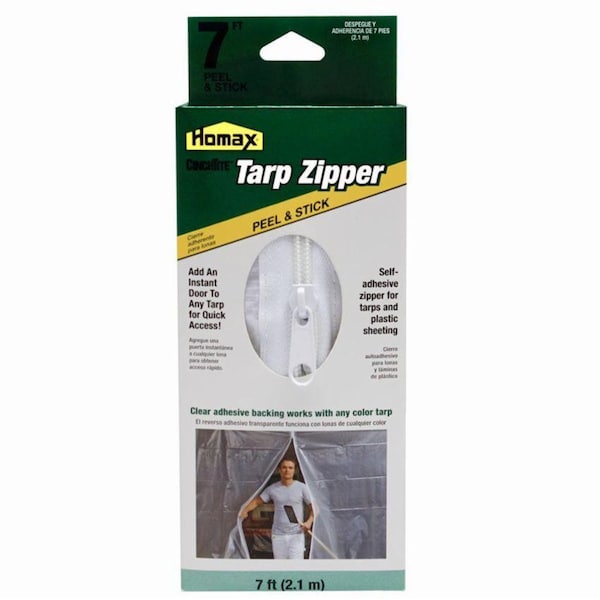 Homax CinchTite Self-Adhesive Tarp Zipper Door - 3142