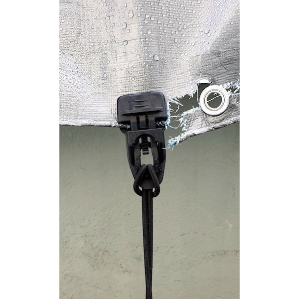 Easyklip Midi Clip-Black, 220Lbs Cap & Grabs Tarp, Netting, 1/4" Thick, PK4 - 4101
