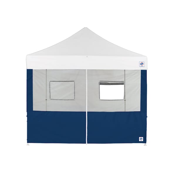 E-Z Up TAA Compliant Food Booth Middle Zipper Sidewall, 10' W x 10' H, Navy Blue - SW3FBFXTM10NB