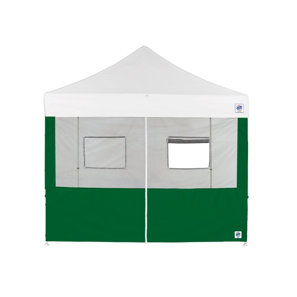 E-Z Up TAA Compliant Food Booth Middle Zipper Sidewall, 10' W x 10' H, Forest Green - SW3FBFXTM10FG