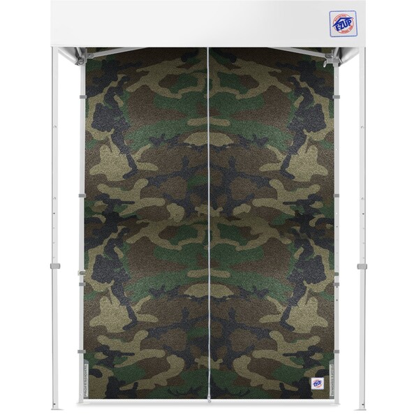 E-Z Up TAA Compliant Middle Zipper Sidewall, 5' W x 5' H, Woodland Camo - SWM5TCWC