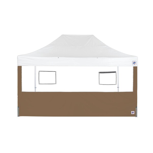 E-Z Up TAA Compliant Food Booth Sidewall, 15' W x 15' H, Coyote Brown - SW3FB15FXTCB