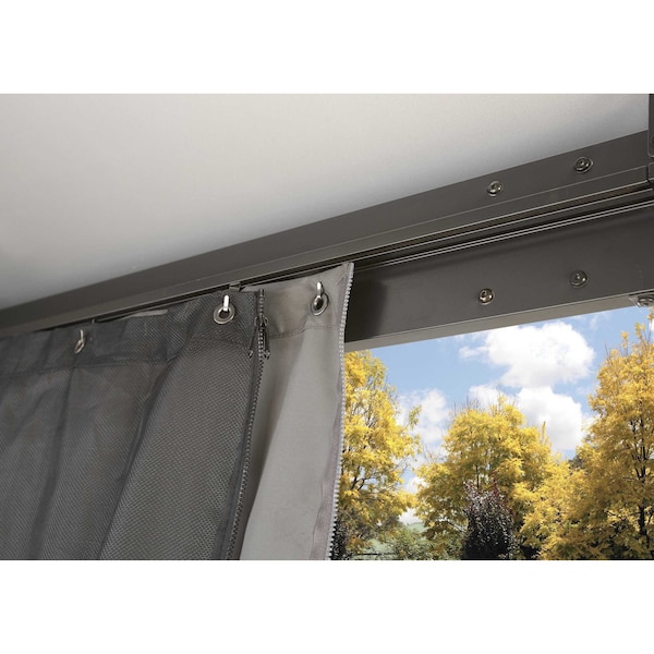 Sojag Cambridge Grey Spun Polyester Curtains 10 ft. x 12 ft. - 135-9168822