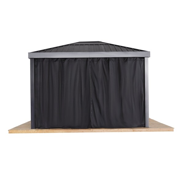 Sojag Skylight Black Spun Polyester Curtains 10 ft. x 12 ft. - 135-9168846