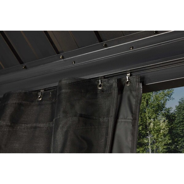 Sojag Skylight Black Spun Polyester Curtains 10 ft. x 12 ft. - 135-9168846