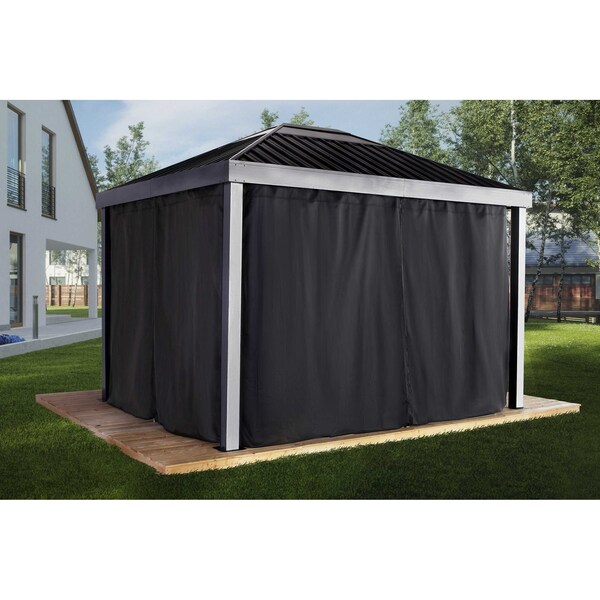 Sojag Skylight Black Spun Polyester Curtains 10 ft. x 12 ft. - 135-9168846