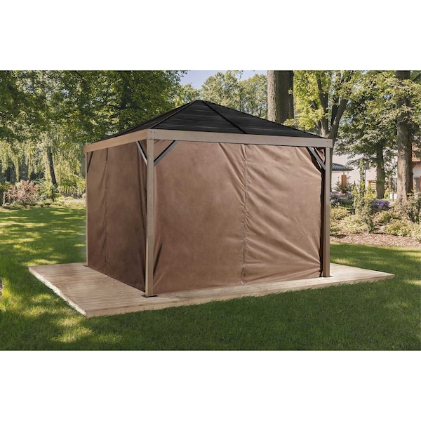 Sojag Sanibel Brown Polyester Curtains 10 ft. x 10 ft. - 135-9168891
