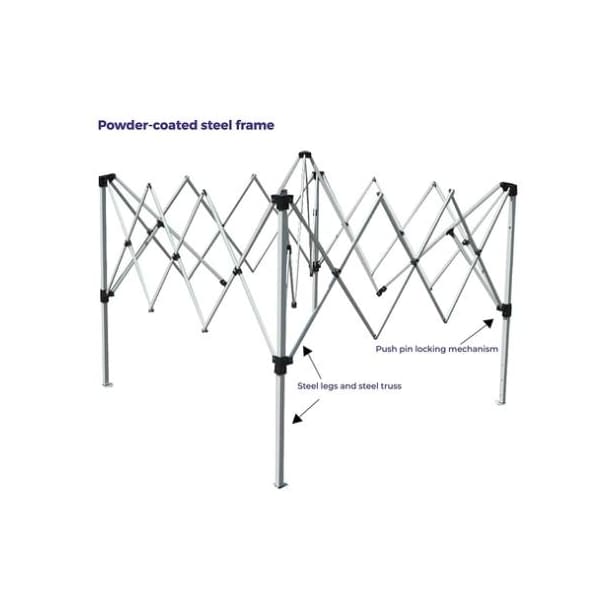 Impact Canopy O FT Reilly 8 FT x 8 FT /10 FT x 10 FT  Canopy Kit, White with 120D wall Blue - 283010003