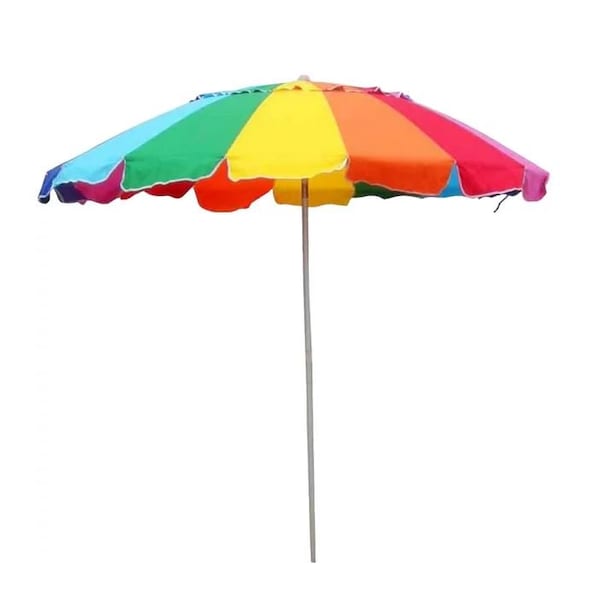 Impact Canopy Rainbow  Colored Beach Umbrella, 8 Foot, with Sand Anchor - 480019901