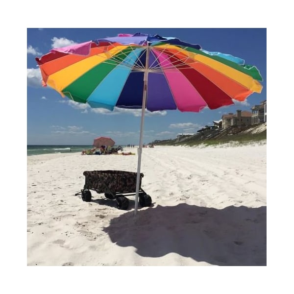 Impact Canopy Rainbow  Colored Beach Umbrella, 8 Foot, with Sand Anchor - 480019901