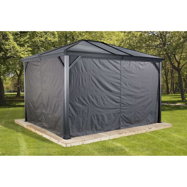 Sojag Grey Curtains for Ventura Gazebo, 10 ft. x 14 ft., Polyester, Outdoor Shades - 135-9163858
