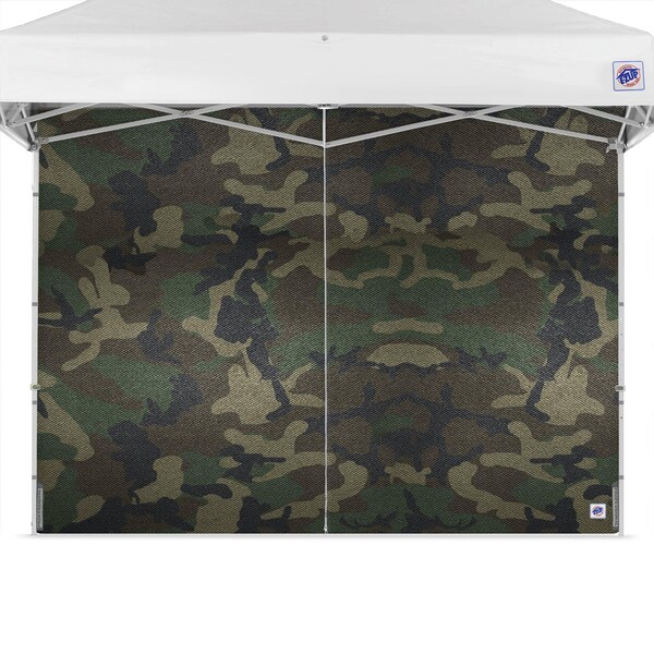 E-Z Up TAA Compliant Middle Zipper Sidewall, 10' W x 10' H, Woodland Camo - SWP3FXTM10WC