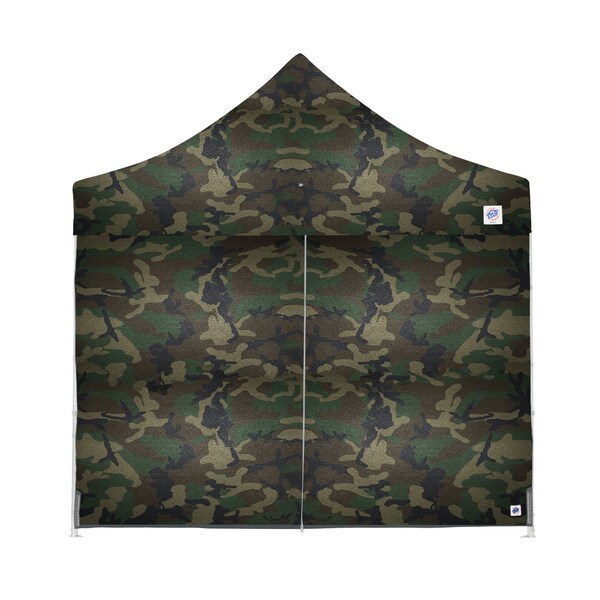 E-Z Up TAA Compliant Mid-Zip Sidewall, 10' W x 10' H, Woodland Camo - SWP3M10MCWC