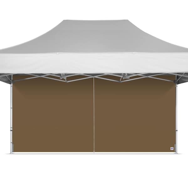 E-Z Up TAA Compliant Middle Zipper Sidewall, 15' W x 15' H, Coyote Brown - SWP3FXTM15CB