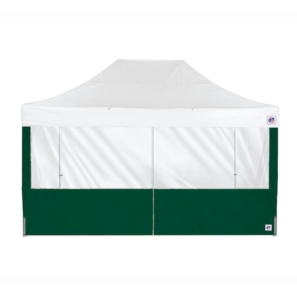 E-Z Up TAA Compliant Panorama Middle Zipper Sidewall, 15' W, 15' H, Forest Green - SW3PM15FXTFG
