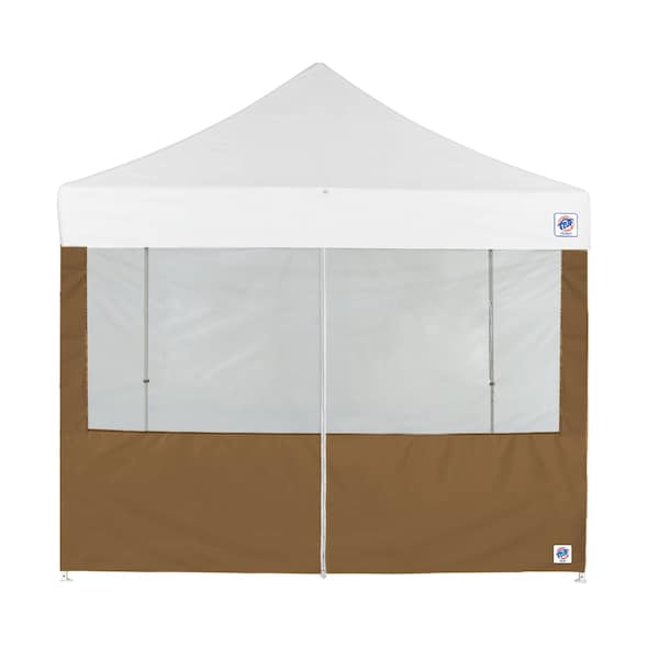 E-Z Up TAA Compliant Food Booth Middle Zipper Sidewall, 8' W x 8' H, Coyote Brown - SW3FBFXTM8CB